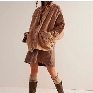 NWT Free People Dolman quilted knit jacket-toasted coconut